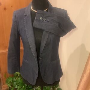 🌹 Loft Dark Denim Stretch Women's Business Professional Blazer